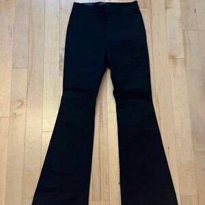 black high waist flare leg trousers